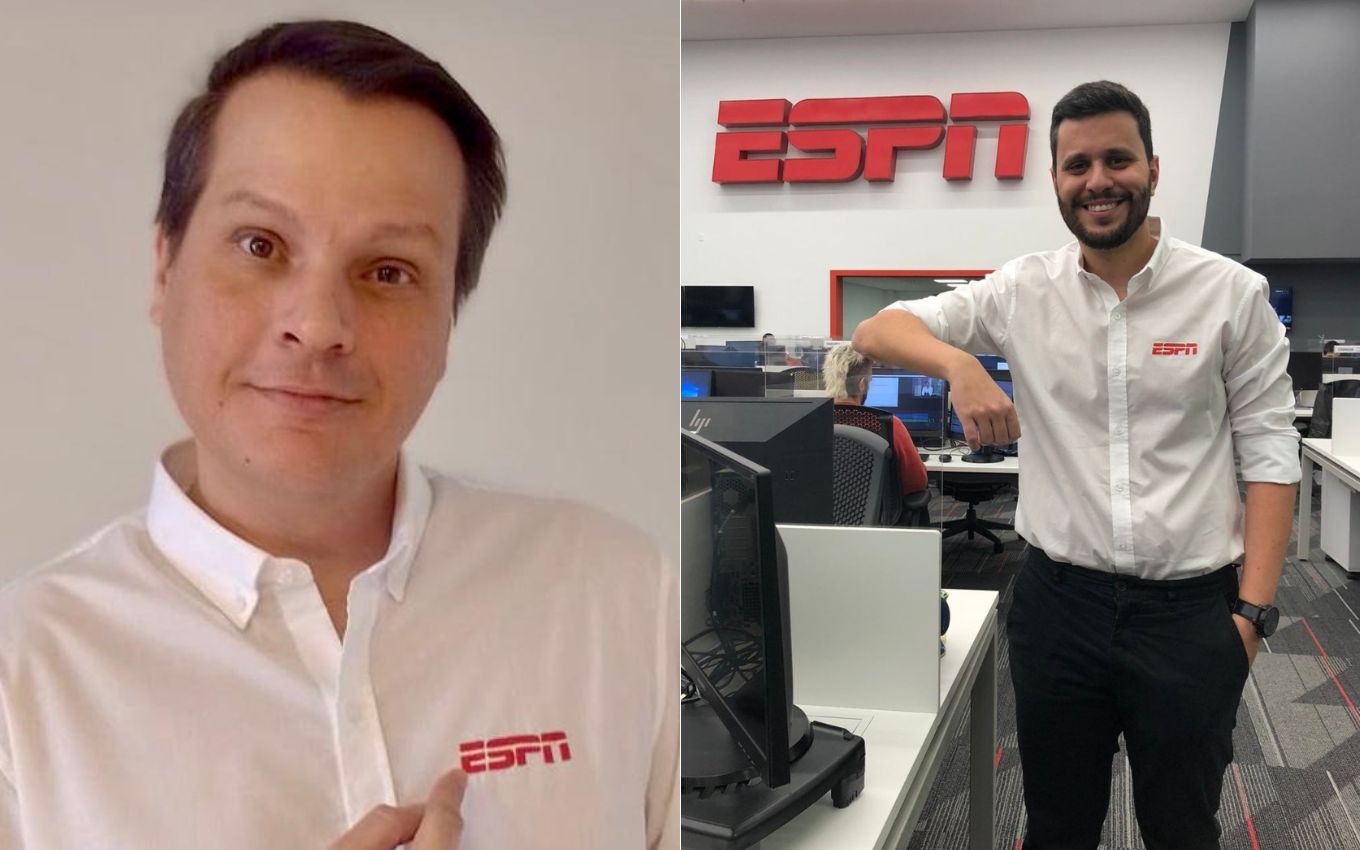 Comentaristas Esportivos Canal Espn Segurando Bolas Futebol