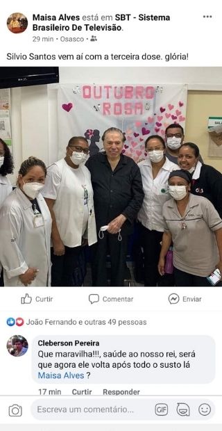 Silvio Santos se vacina pela terceira vez