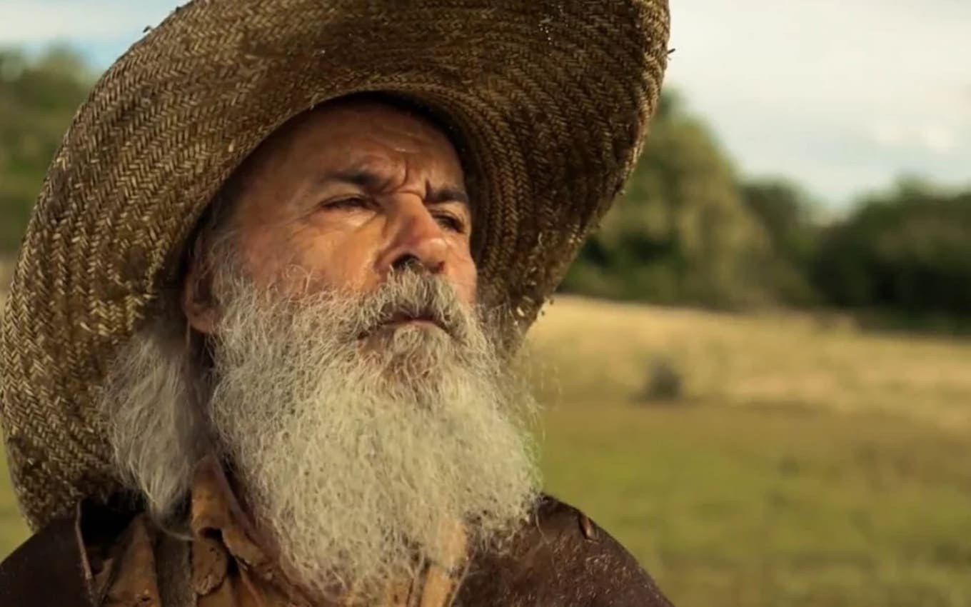 O ator Osmar Prado como o Velho do Rio em Pantanal