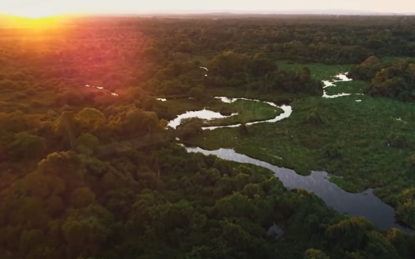 Imagem aérea do Pantanal exibida na novela da Globo