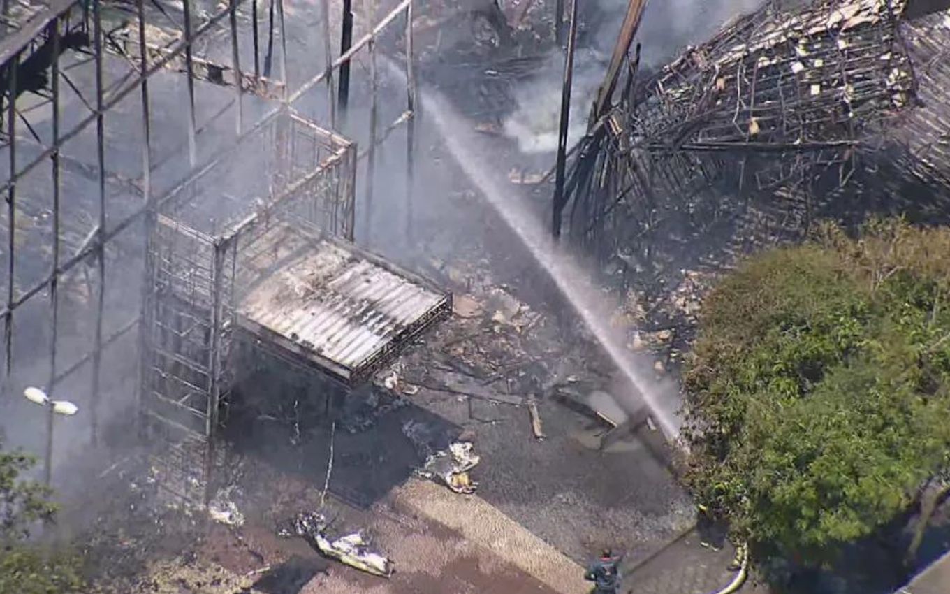 Imagem de incêndio na Globo