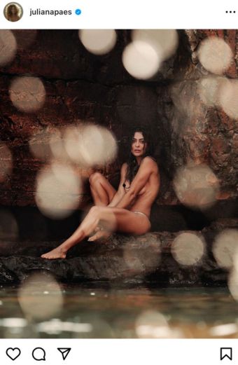 Juliana Paes faz topless em uma gruta