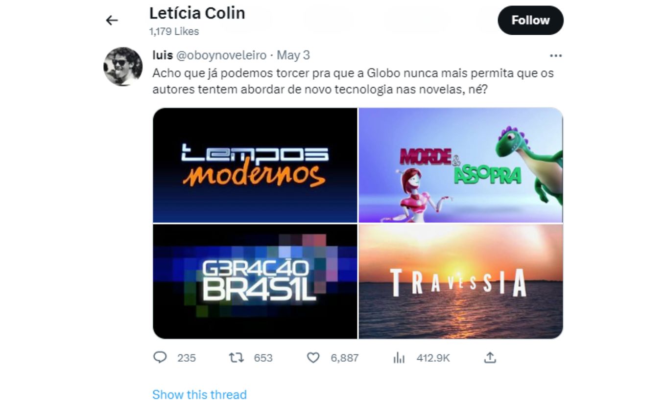 Leticia Colin curte tweet contra Travessia