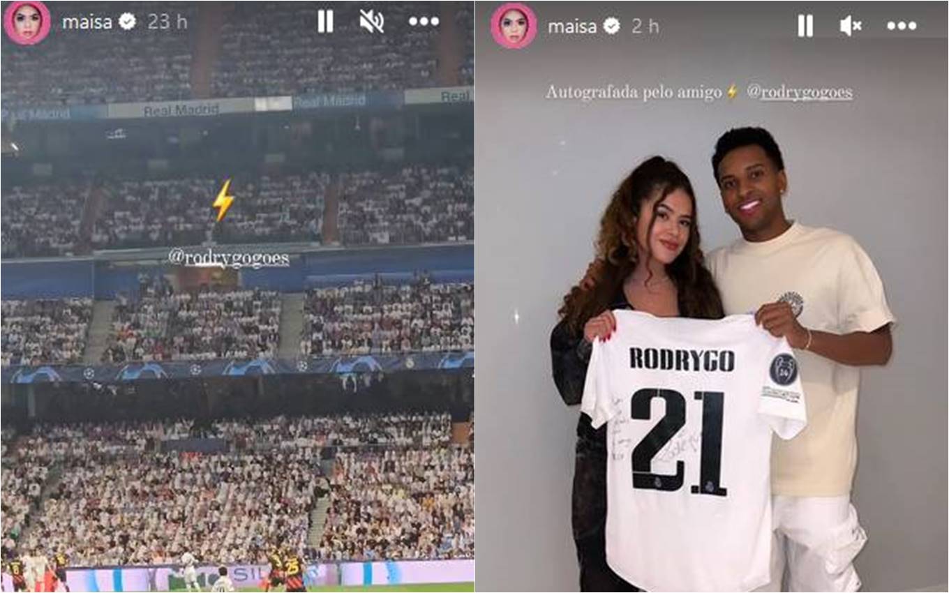 Maisa e Rodrygo Goes no Instagram