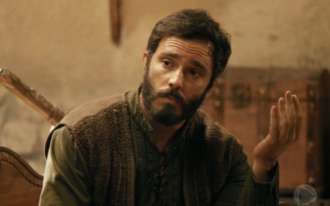 O ator Thiago Rodrigues caracterizado como Judá em cena de Gênesis