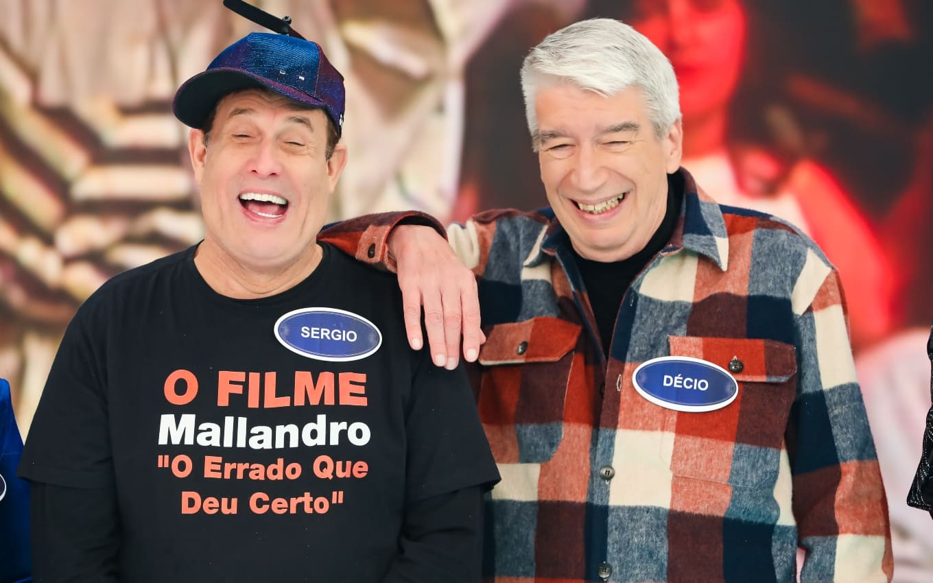 Sérgio Mallandro e Décio Piccinini, do Show dos Calouros, no Especial