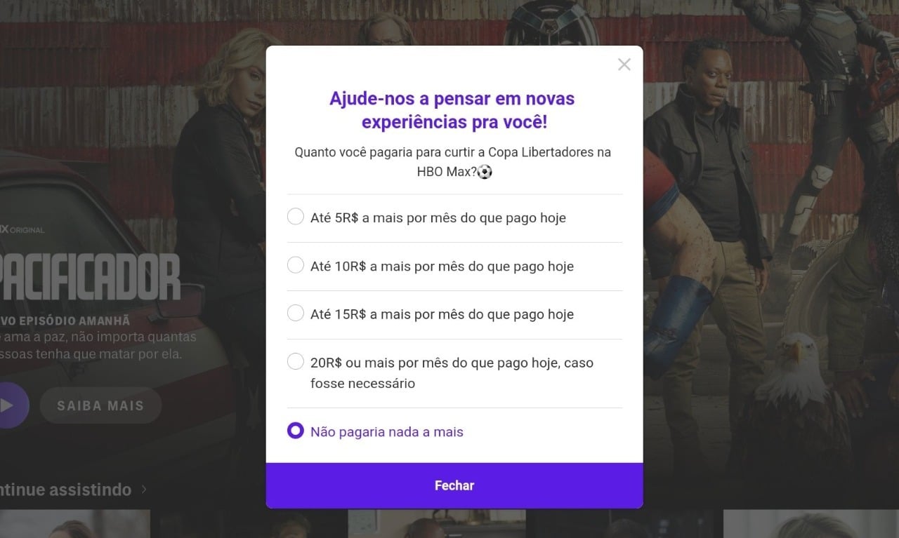 Questionamento da HBO Max sobre aumento de preço do serviço para comprar a Libertadores