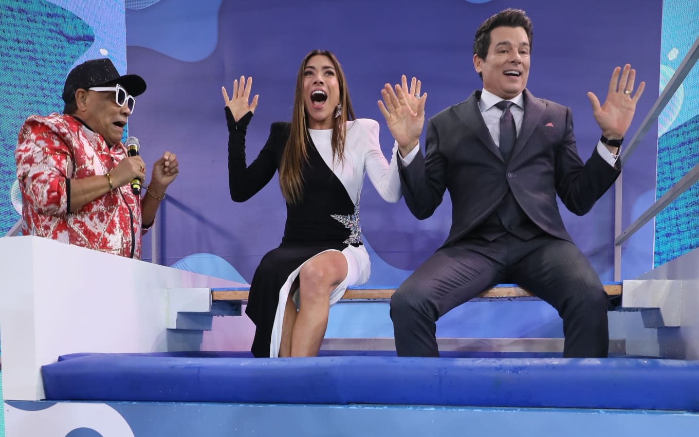 Liminha, Patricia Abravanel e Celso Portiolli no Teleton