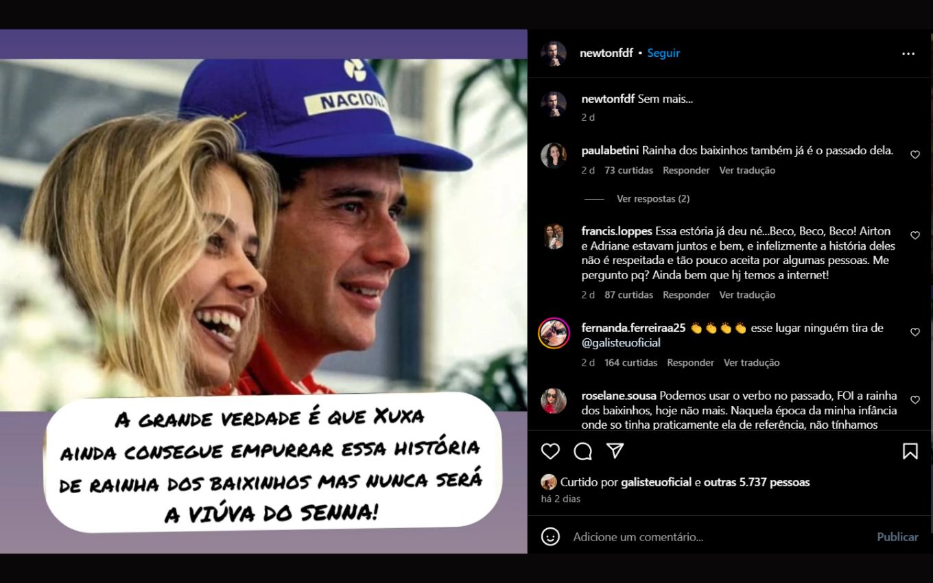 publicação xuxa galisteu