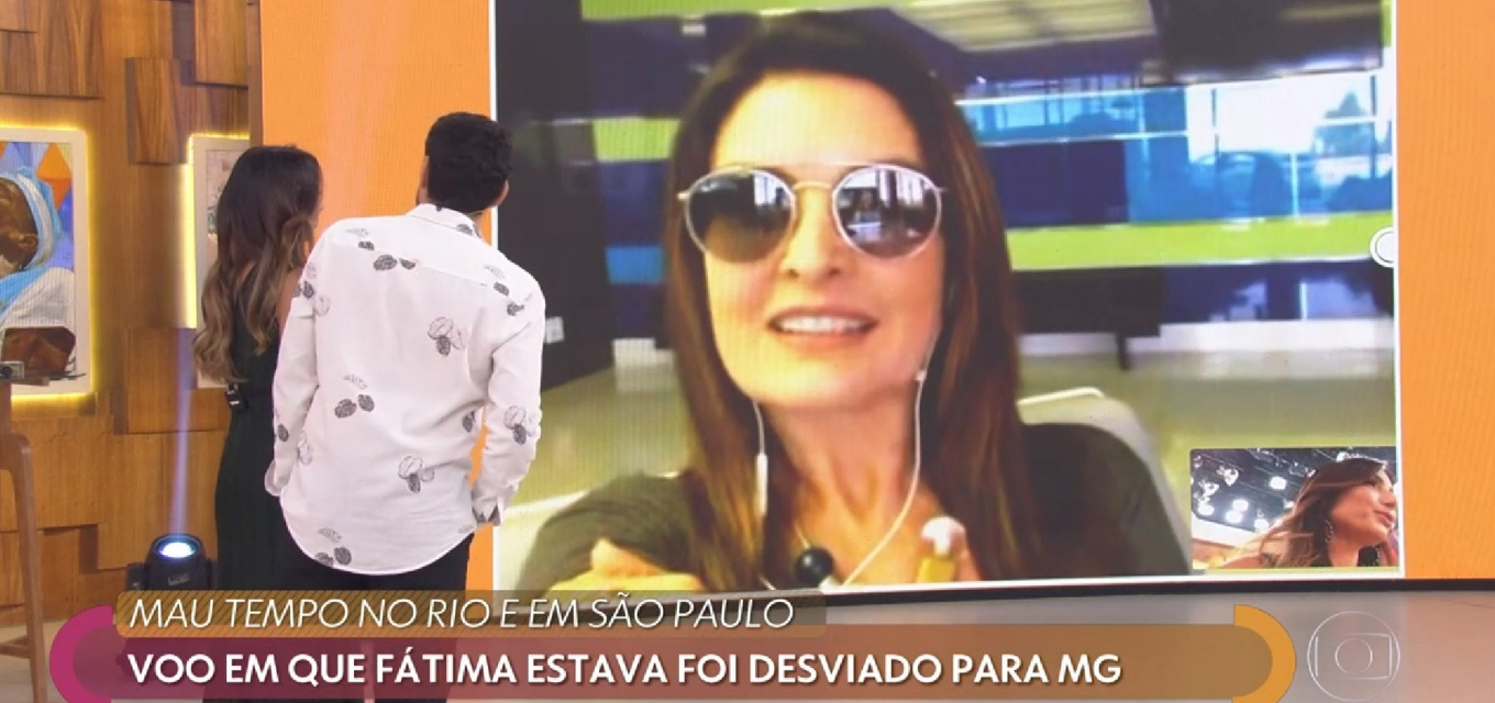 Fatima Bernardes em chamada de video no Encontro